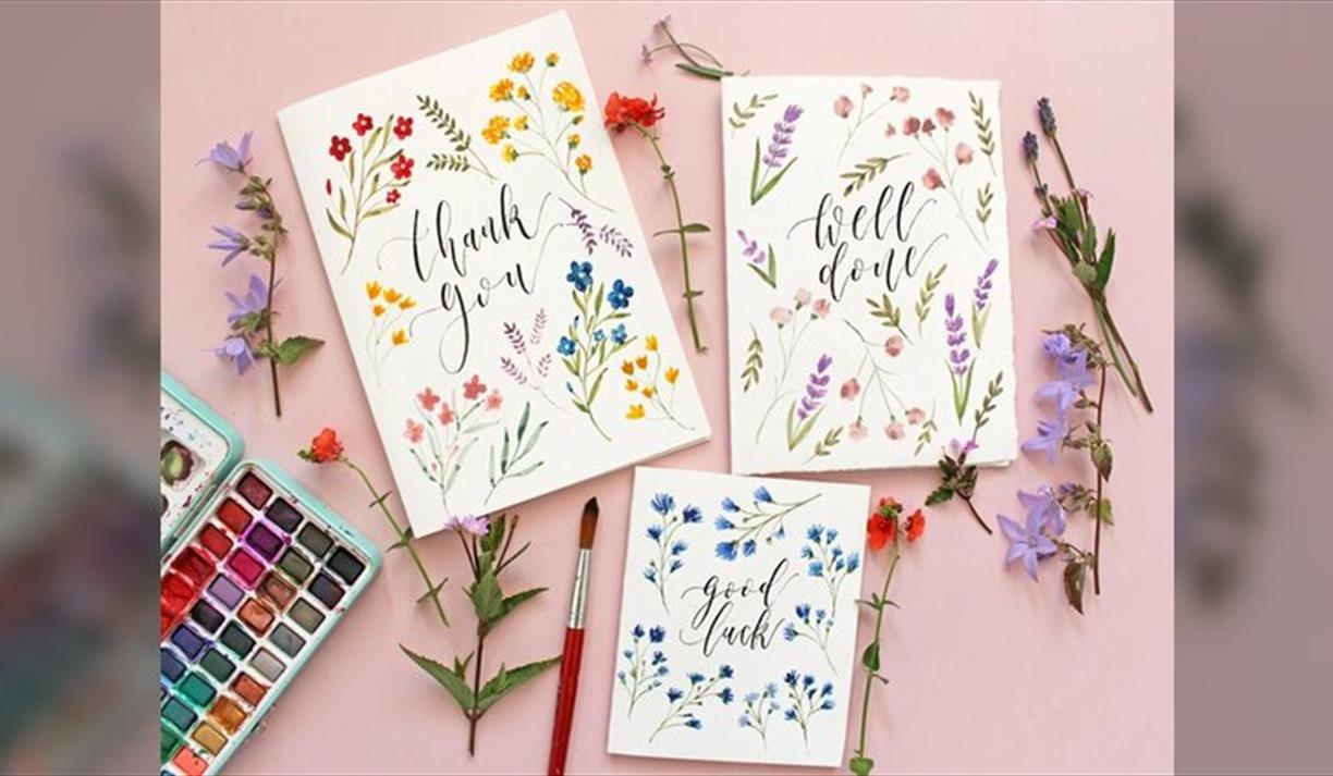 Brush Calligraphy & Watercolour Wildflower Cards Workshop