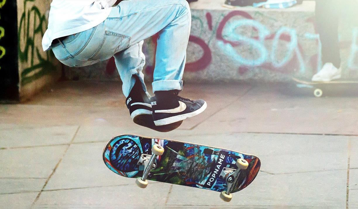 Person doing a skateboard trick