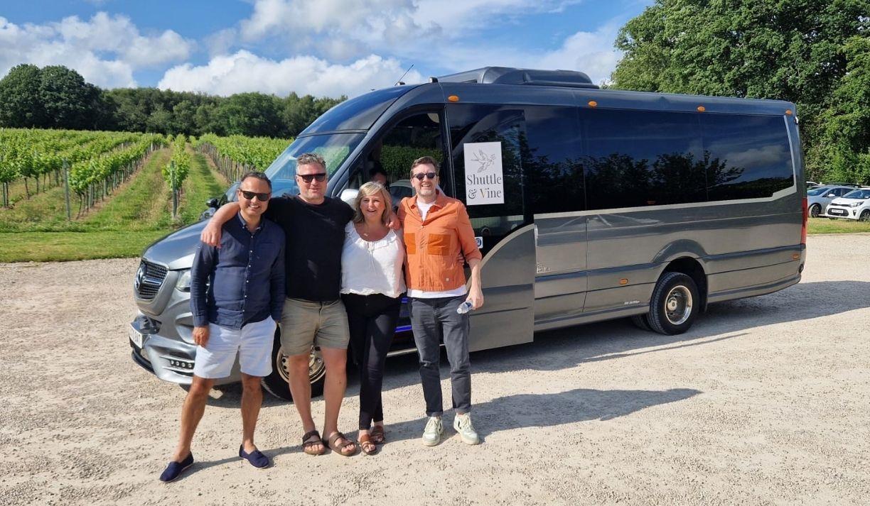 A group at a Vineyard with Shuttle and Vine