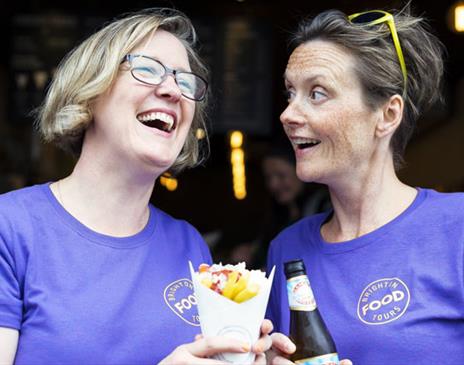 Brighton Food Tours - enjoying some chips