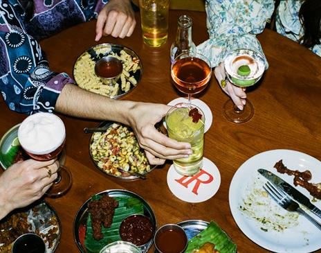 Cocktails and snacks