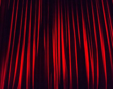 Red stage curtains