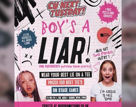 Cu Next Tuesday | Boy's A Liar - White Lies Party L| 21 / 05 / 24