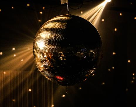 Glitterball in gold light