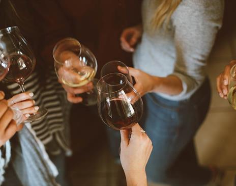 People drinking wine together