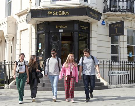 St Giles College with students.