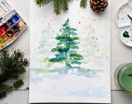 Botanical Christmas Card Painting Workshop at Borde Hill, West Sussex