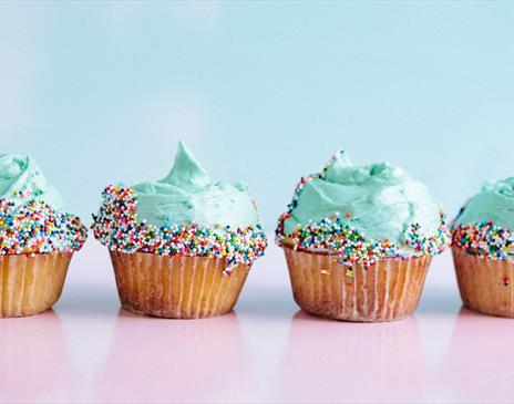 Cupcakes with frosting and sprinkles