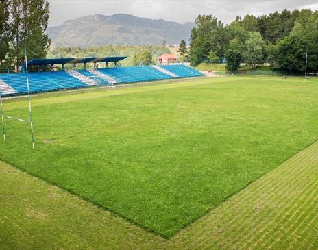 Empty rugby field