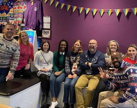 Christmas party at Pier Pressure - people in jumpers