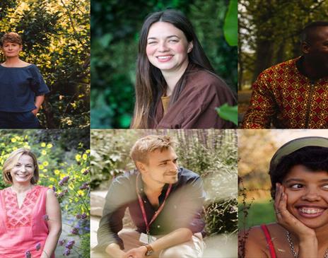 Montage of speakers at the Festival of the Garden