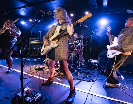 Image courtesy of Nathalie von Rotz. Gut Health performing at Patterns as part of The Great Escape Festival.