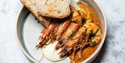 A plate of shrimps.