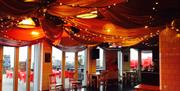 Fairy Lights festooned across the ceiling at OhSo Social Brighton