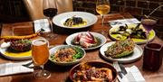 Delicious plates of food at Bohemia.