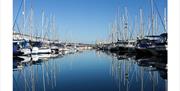 Boats lined up at the Marina