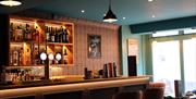 The bar at The Golden Peacock