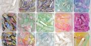 Different coloured oval beads