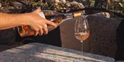 A glass of rose