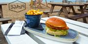 Burger and chips at La PLage