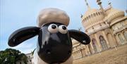 Shaun the Sheep sculpture outside the Royal Pavilion, Brighton. Credit - Vervate.