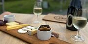 Wine and a cheeseboard