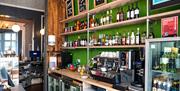 The bar in a&o with a wide range of drinks on display