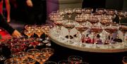 A tray of Champagne glasses awaiting happy revellers at the New Year's Eve Gala at DoubleTree by Hilton Brighton Metropole