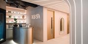 The reception area at the spa