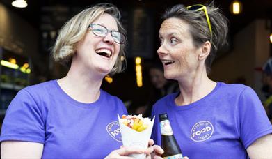 Brighton Food Tours - enjoying some chips