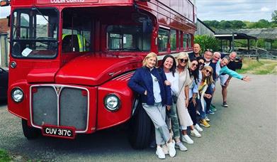 Great British Wine Tours - outside vintage bus