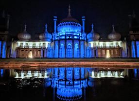 Royal Pavilion lit in blue to support Brighton & Hove Albion FC