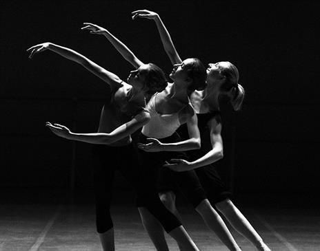 Three women ballet dancing
