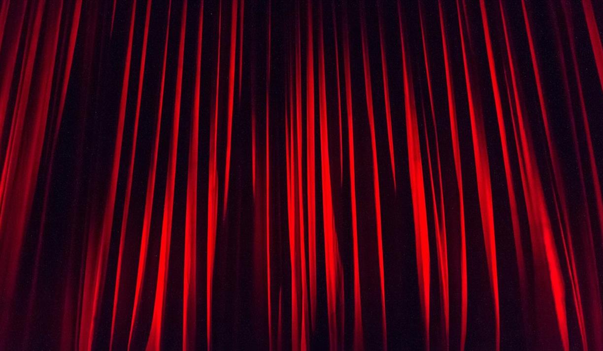 Red stage curtains