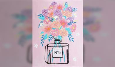 No 5 - paint this beautiful soft pink floral Artwork