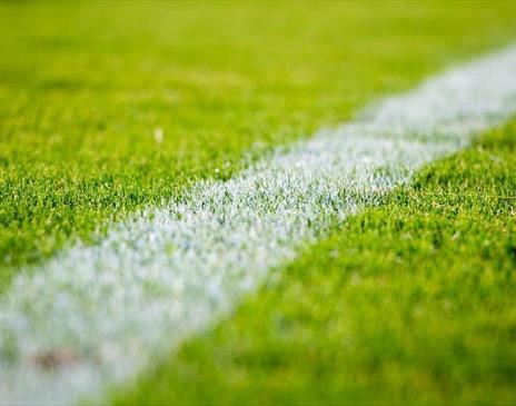 White line on a football pitch