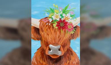 Paint our Udderly Adorable Highland Cow