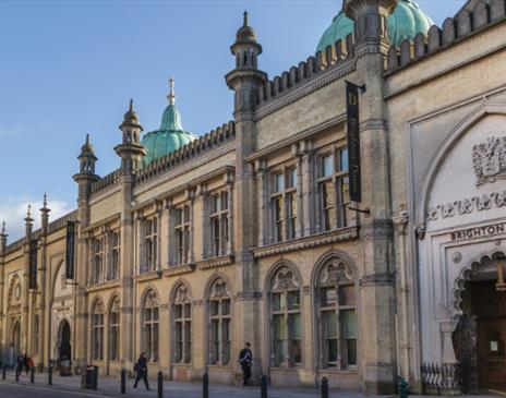 Image showing the exterior of Brighton Dome and it's stunning Regency architecture on a bright, sunny day.