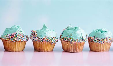 Cupcakes with frosting and sprinkles