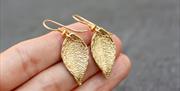 Gold leave earrings