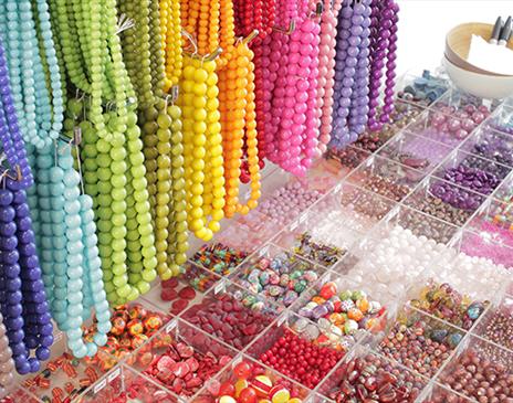 Multi-coloured beads