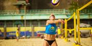 Yellowave Beach Sports Venue - woman playing netball