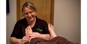 person having a foot massage