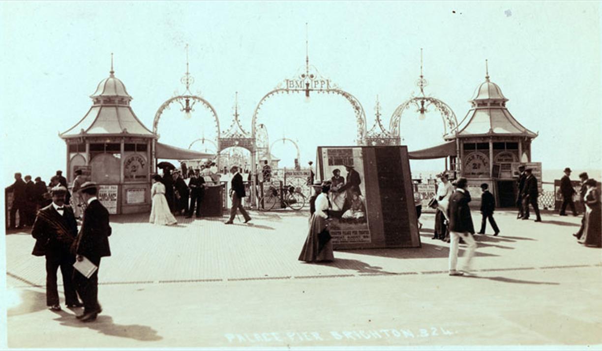 Brighton Palace Pier Tour - historic postcard