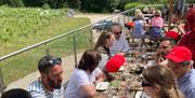 Great British Wine Tours - having lunch outdoors