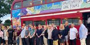 Great British Wine Tours - group outside the vintage bus