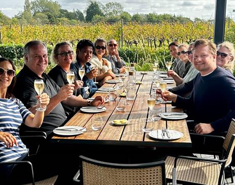 Great British Wine Tours - group having lunch