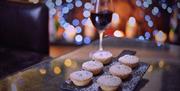 Hotel du Vin - mince pies and glass of wine