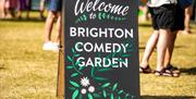 Brighton Comedy Garden  - sign in the park