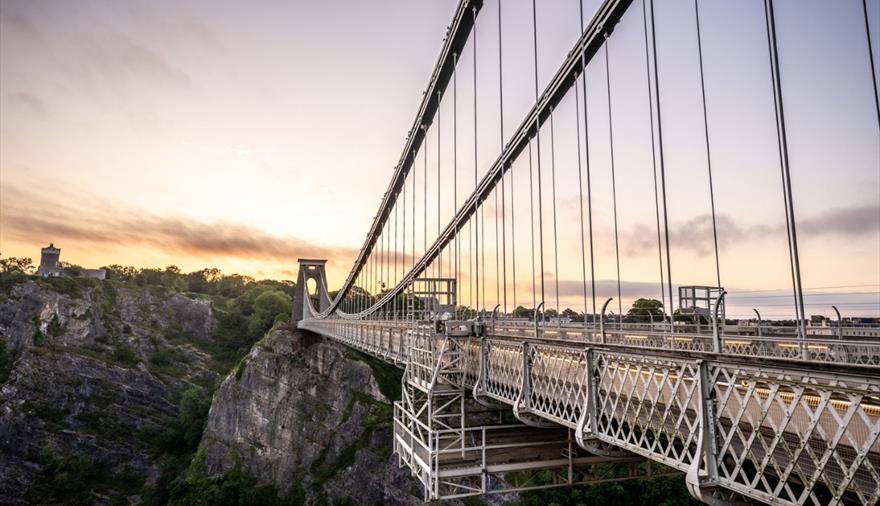 The historic iron chains of the Clifton Suspension Bridge